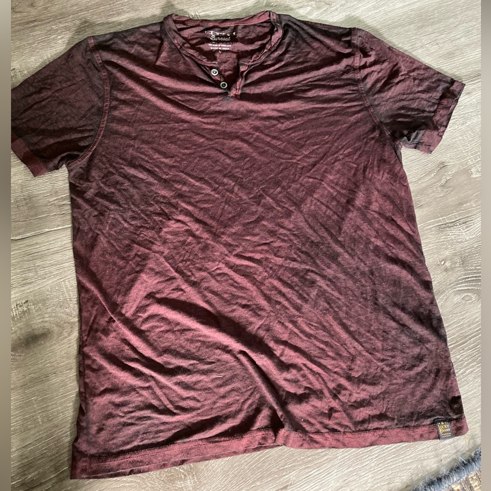 Maroon Venice burnout lucky brand lightweight mens t-shirt
